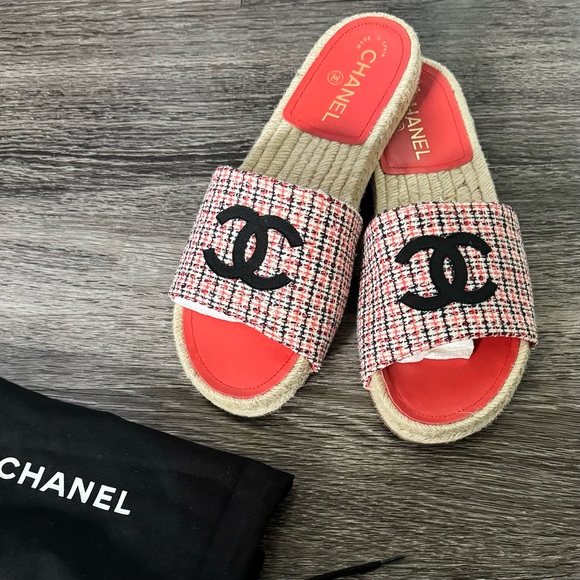 NEW CHANEL Tweed CC Slides size 39 EU/ 9 US (Brand New) - Picture 3 of 9